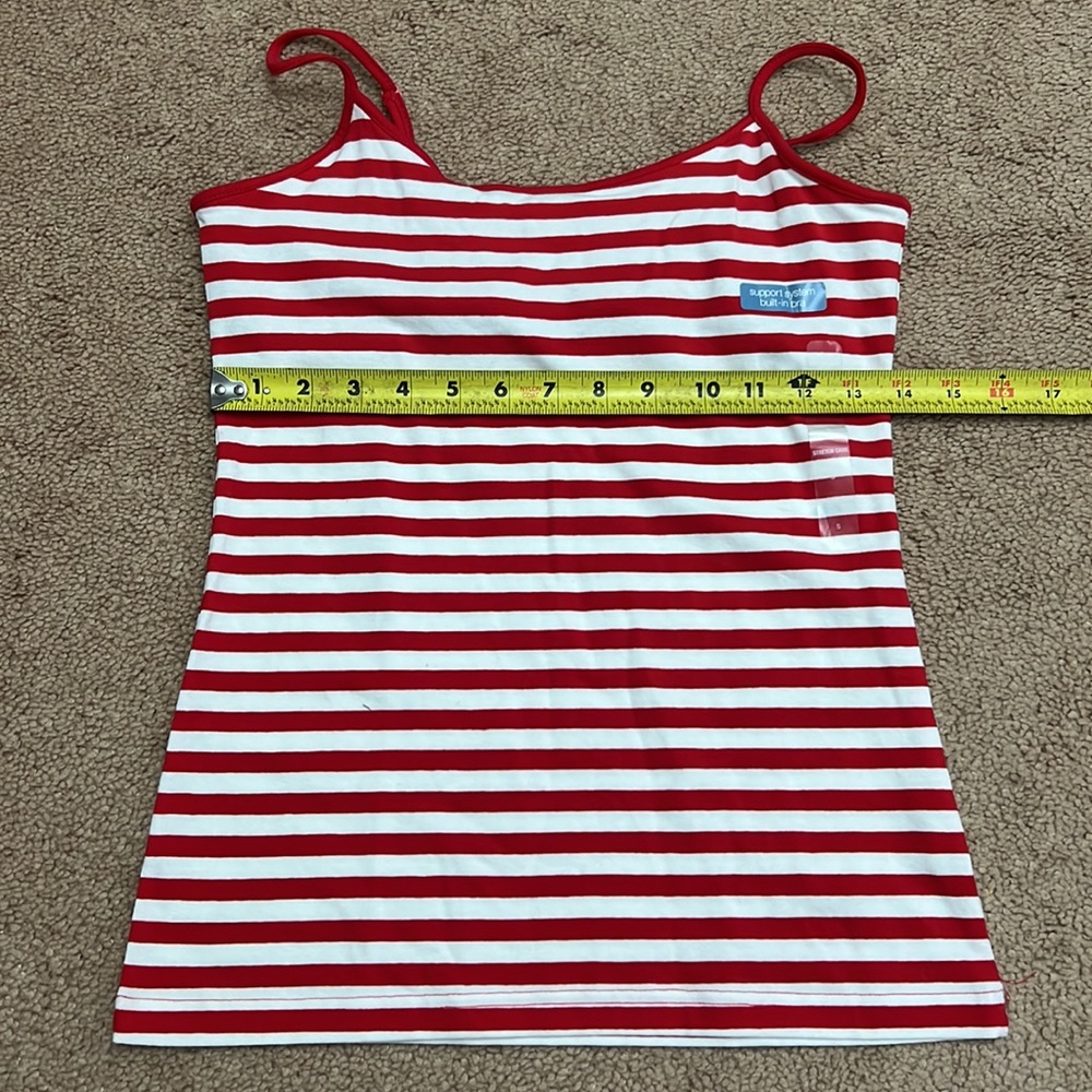 NWT Gap Red & White Strip Cami Tank Top small - Picture 6 of 7